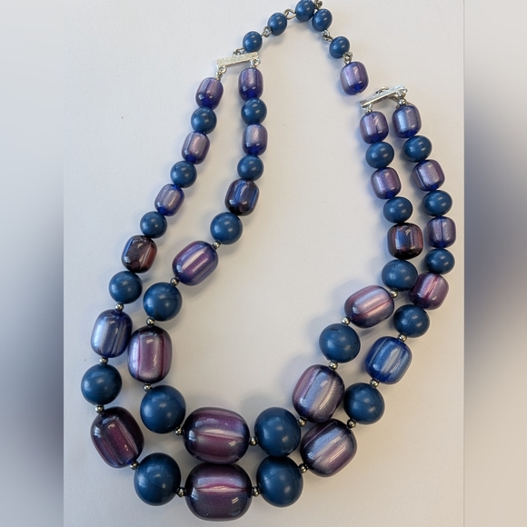 EVC SIGNED CORO BLUE/PURPLE/PINK MOON GLOW CHOKER NECKLACE - Picture 2 of 11